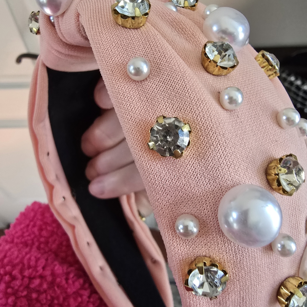 Elegant Pearl and Gemstone Headbands Set Of 2 - Picture 3 of 10